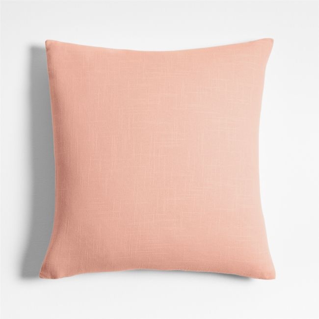 Organic Cotton Monogrammable 20"x20" Elegant Pink Throw Pillow with Down-Alternative Insert - Image 0
