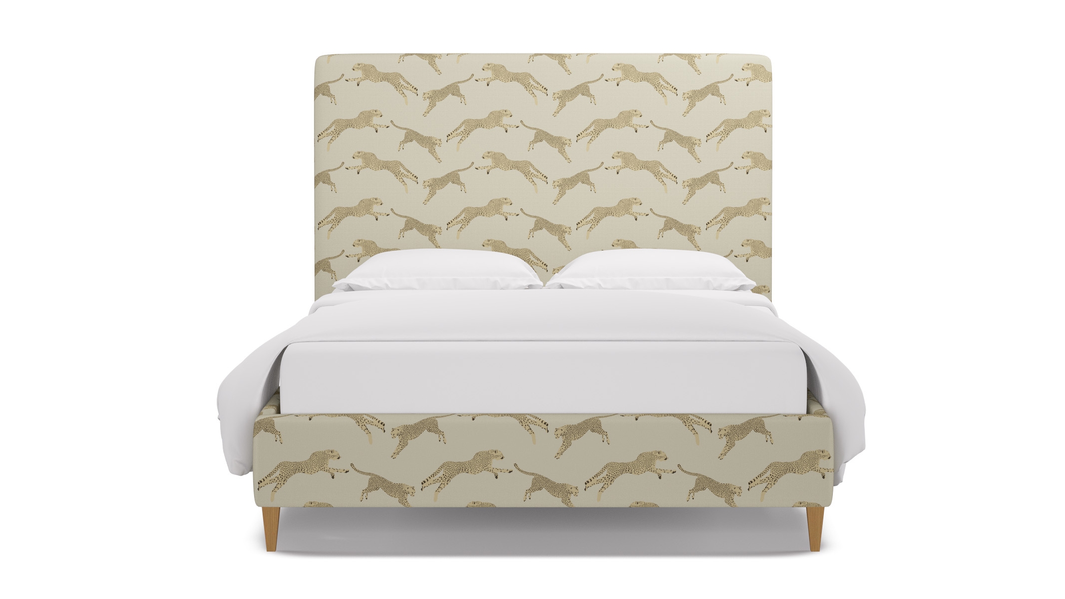 Classic Bed, Desert Cheetah, Natural Square Tapered Leg, Queen - Image 0