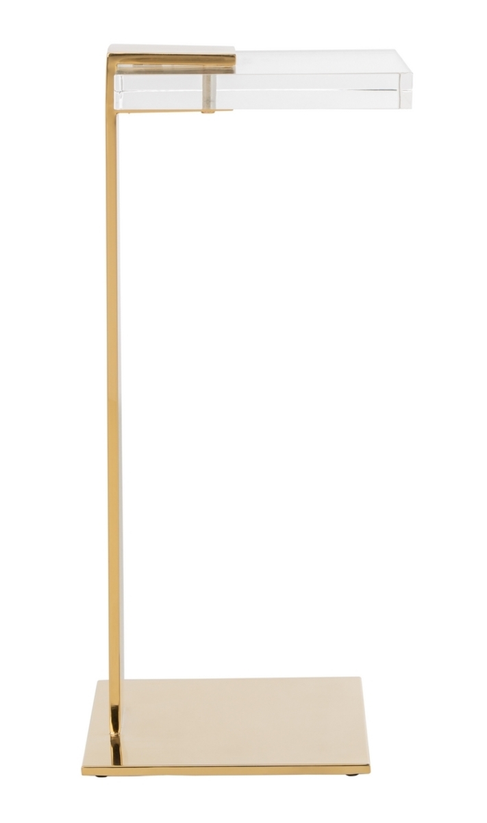 Mars Acrylic Drink Table - Clear/Brass - Image 3