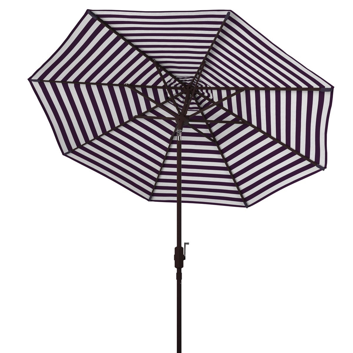 Athens 11Ft Crank Umbrella - Navy/White - Safavieh - Image 2