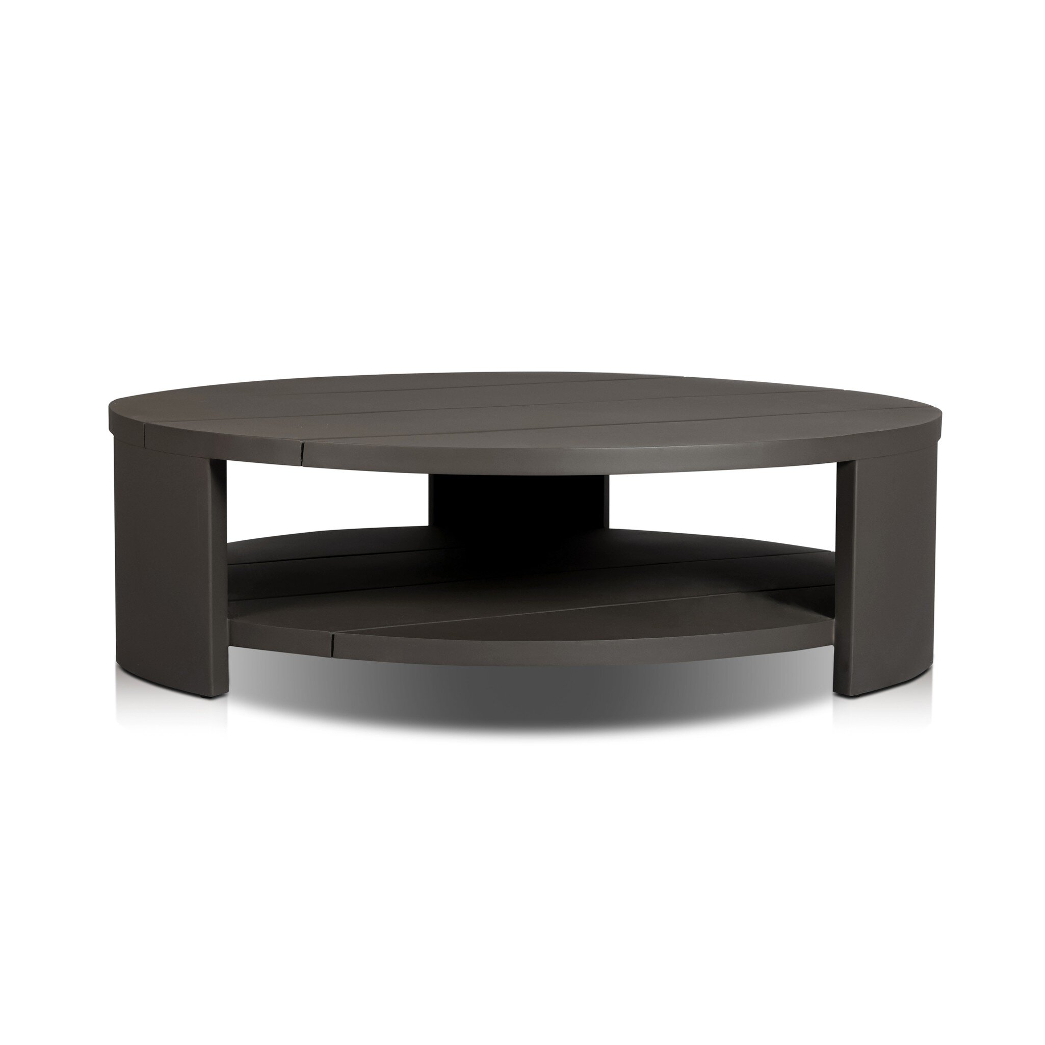 Roca Outdoor Round Metal Coffee Table - Bronze - Image 0