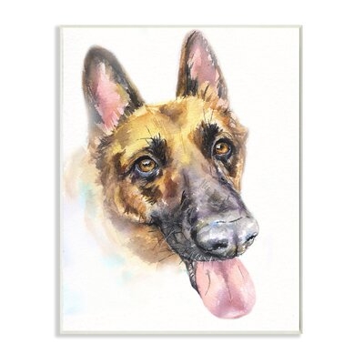 German Shepard Pet Dog Tongue Out Portrait - Image 0
