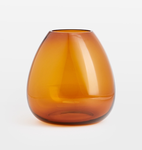 Audrey Medium Wide Mouth Amber Glass Vase - Image 0
