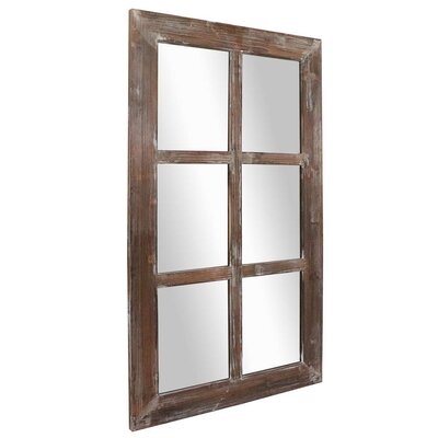 Anglia Wood Window Decorative Distressed Wall Mirror - Image 0