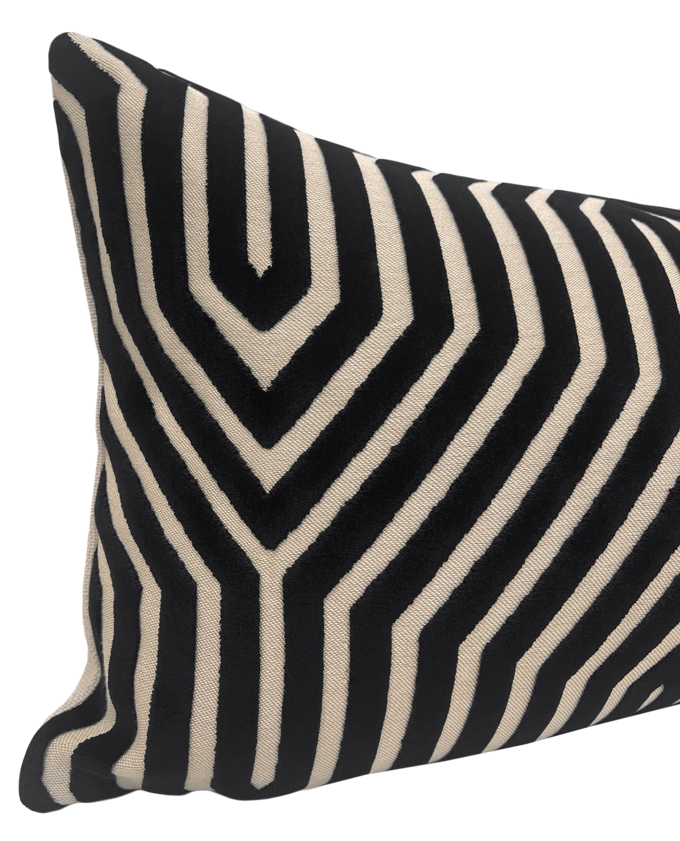 THE XL LUMBAR :: VANDERBILT VELVET // NOIR | SCHUMACHER - 14" X 48" - Image 1