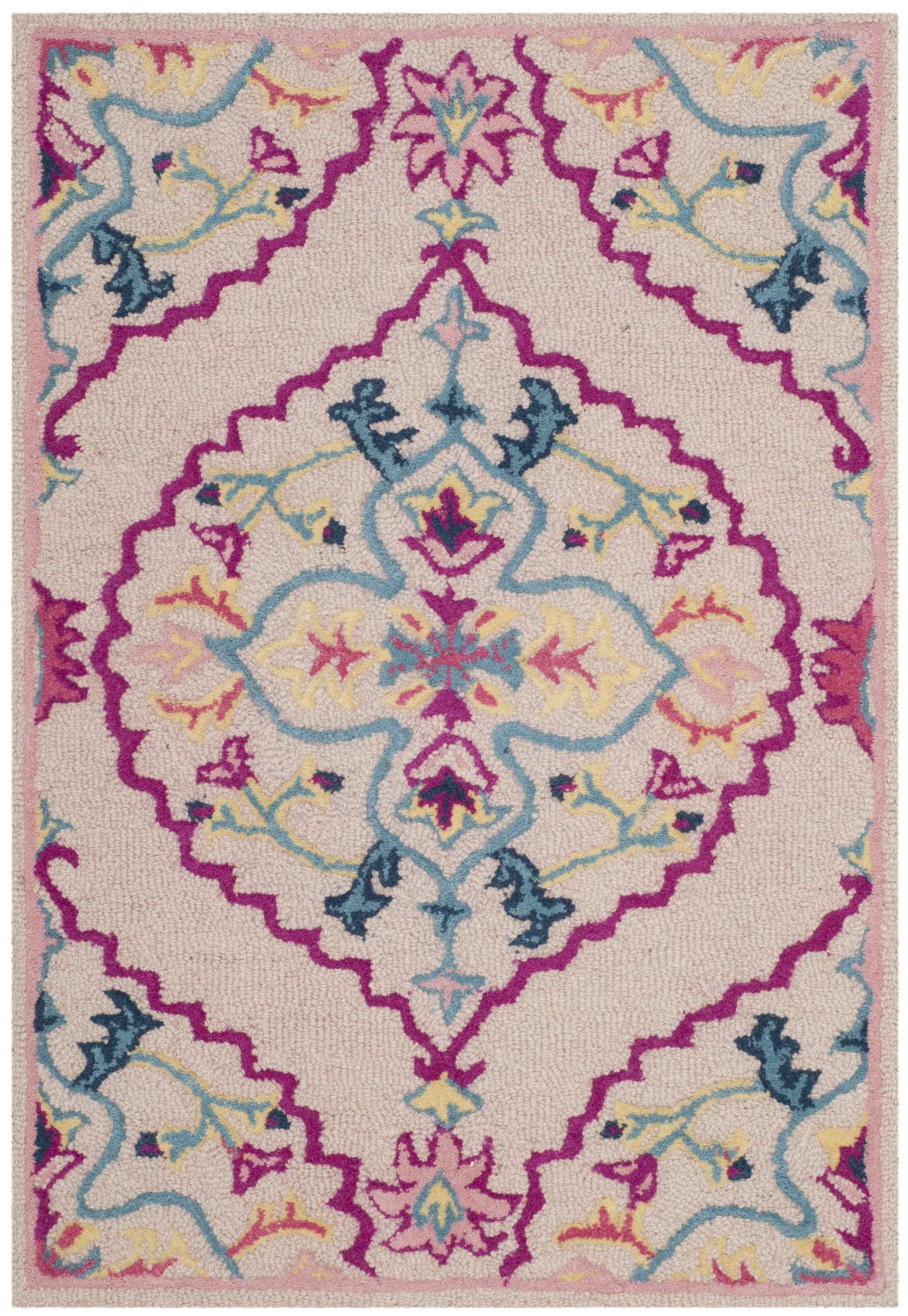 Arlo Home Hand Tufted Area Rug, BLG605E, Light Pink/Multi,  2' X 3' - Image 0