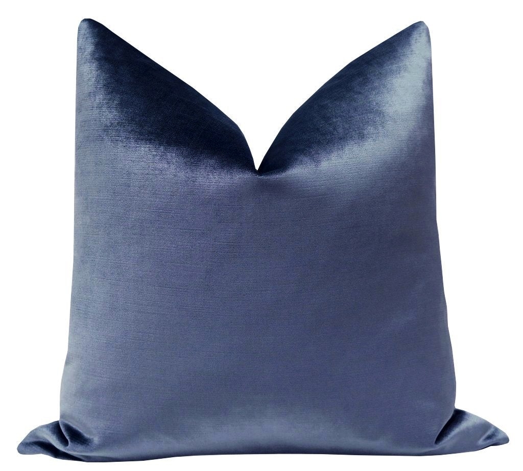 FAUX SILK VELVET // PRUSSIAN BLUE - 14" X 36" - Image 0