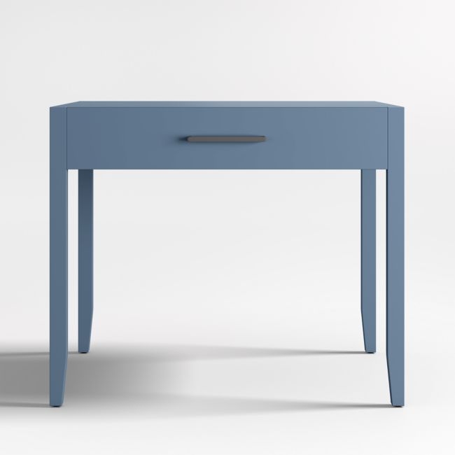 Ever Simple Modular Slate Blue Wood Kids Desk with Drawer - Image 0