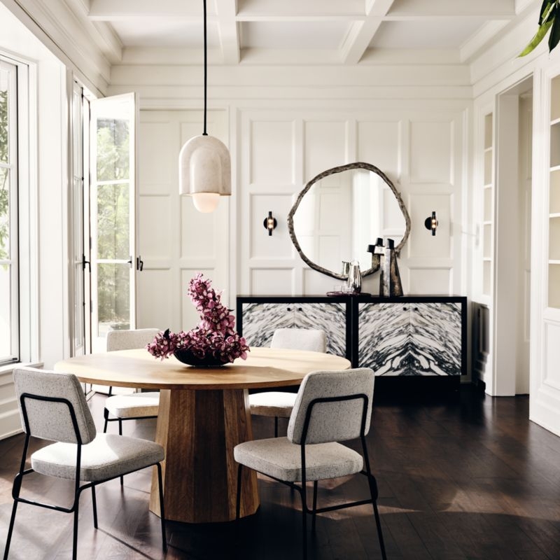 Bancroft 60" Round Oak Pedestal Dining Table - Image 1