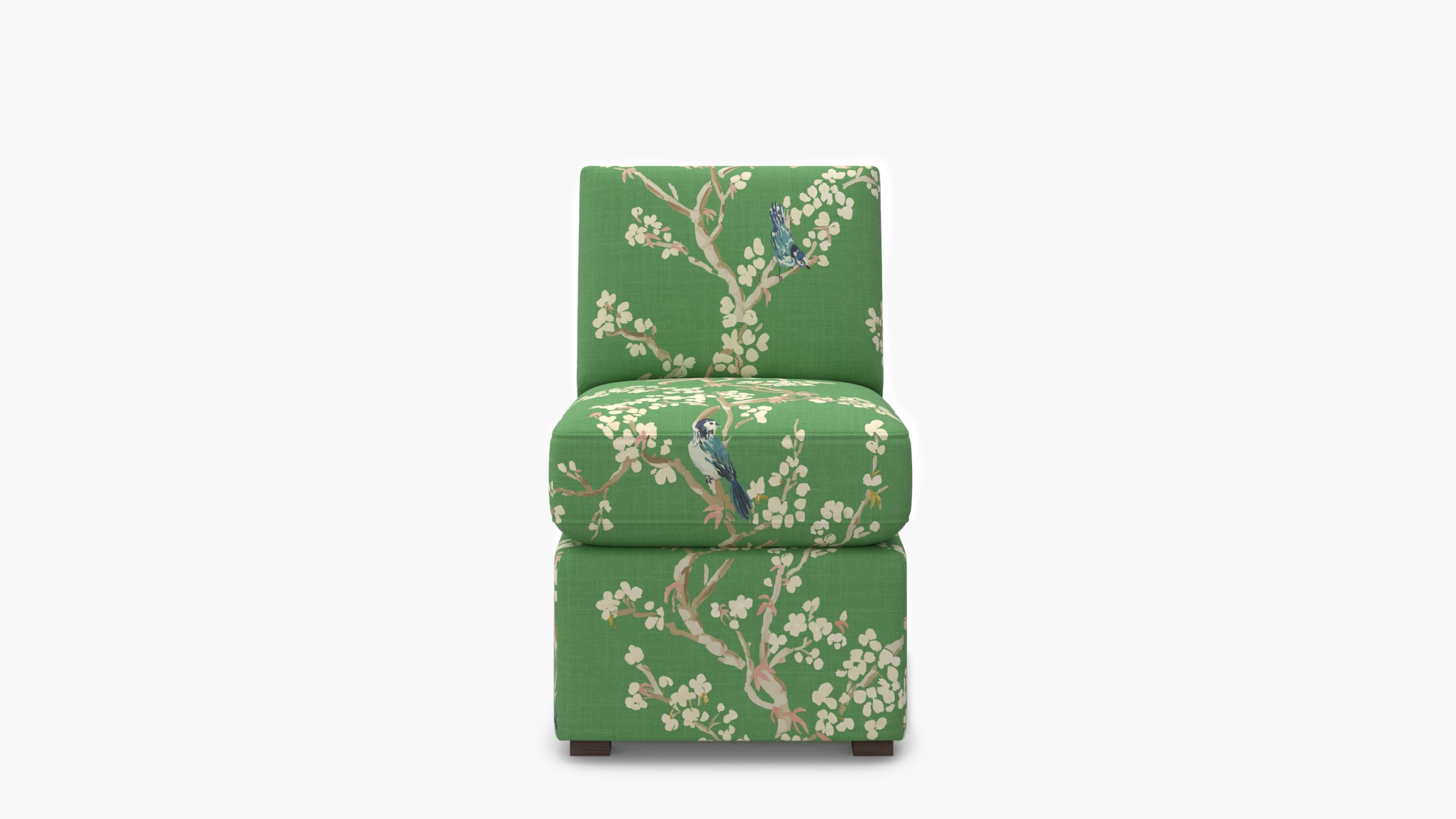 Petite Slipper Chair, Jade Cherry Blossom - Image 0
