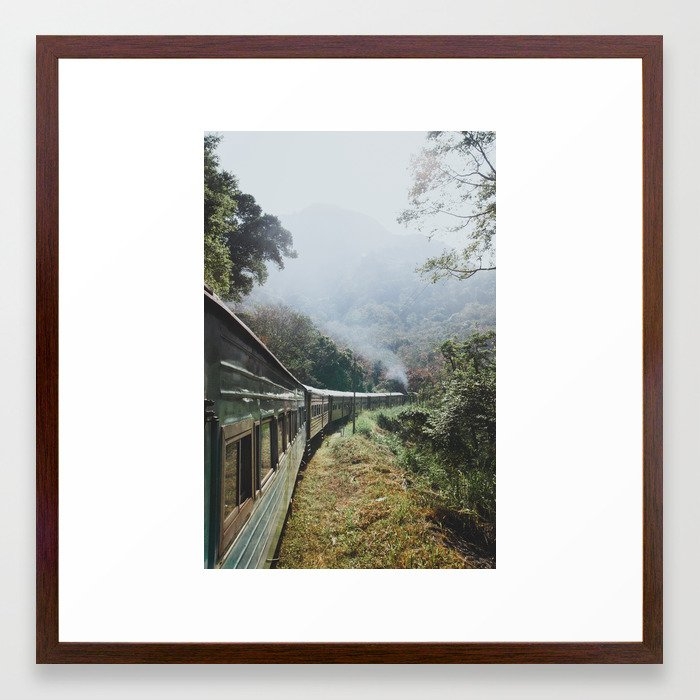 Train Rides In Sri Lanka Framed Art Print by Luke Gram - Conservation Walnut - Medium(Gallery) 20" x 20"-22x22 - Image 0