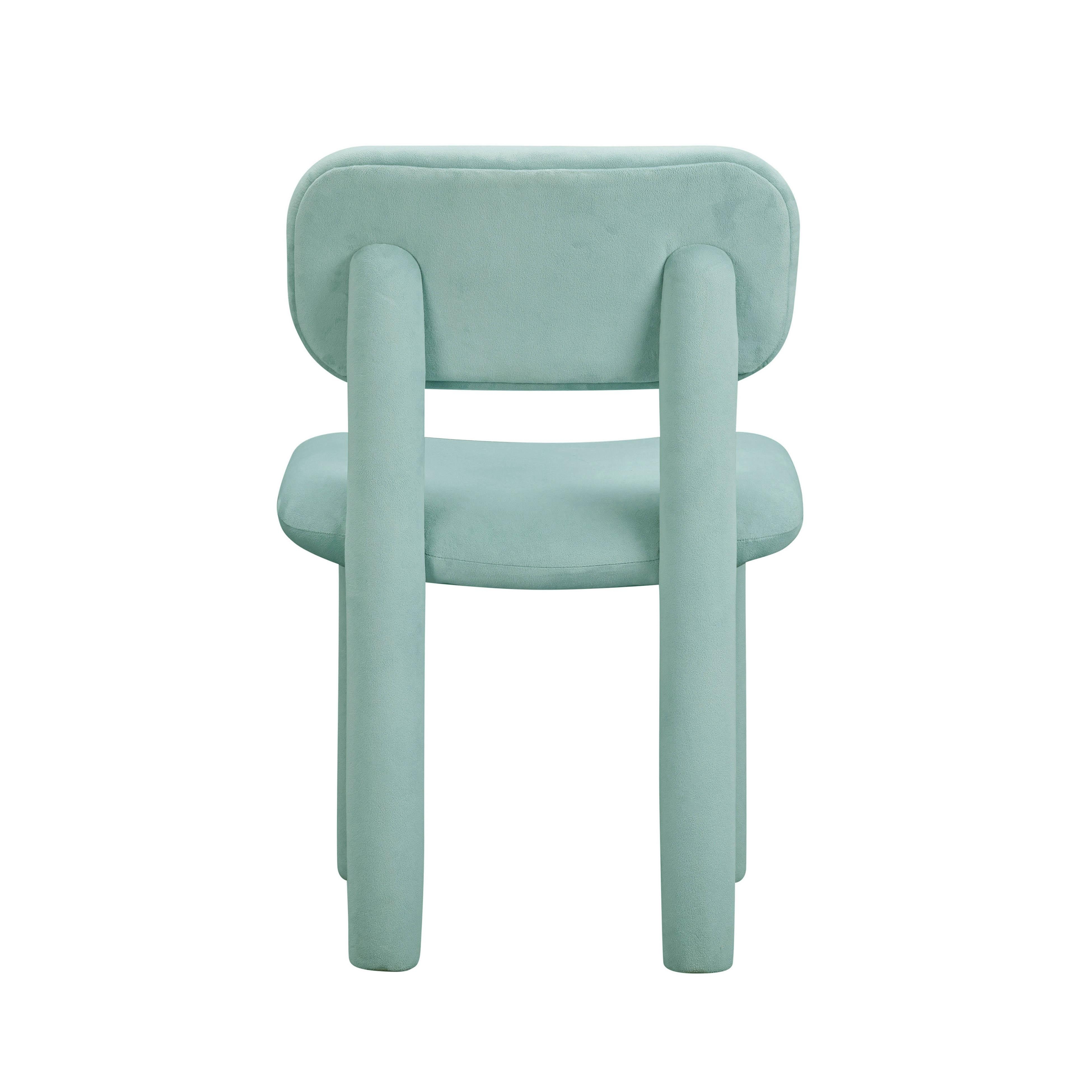 Elise Pale Blue Performance Velvet Dining Chair - Image 3