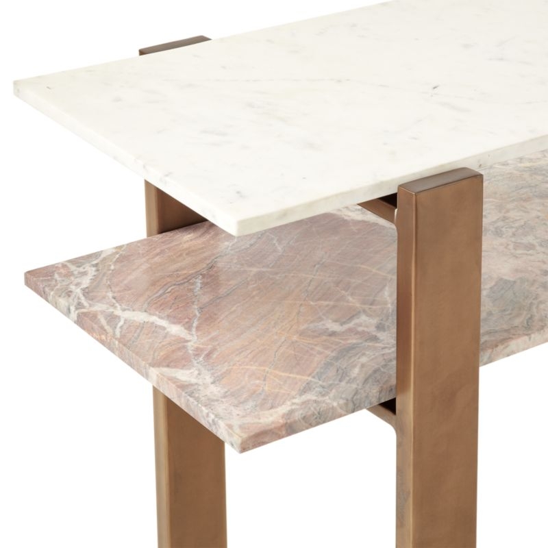 Structure Pink Marble 2-Tier Console Table - Image 5