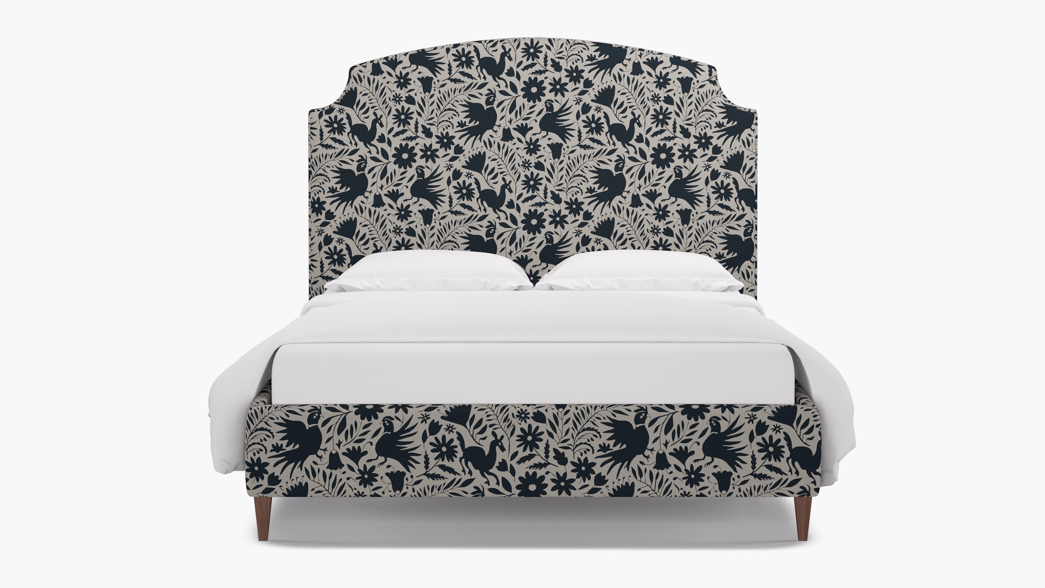 Cove Bed, Ink Frida, Walnut Square Tapered Leg, King - Image 0