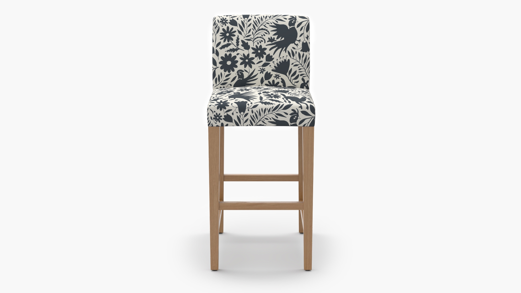 Signature Dining Bar Stool, Ink Frida, Natural Square Tapered Leg - Image 0