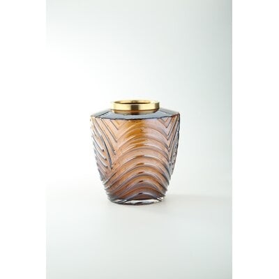 BROWN 9.64567'' Indoor / Outdoor Glass Table Vase - Image 0