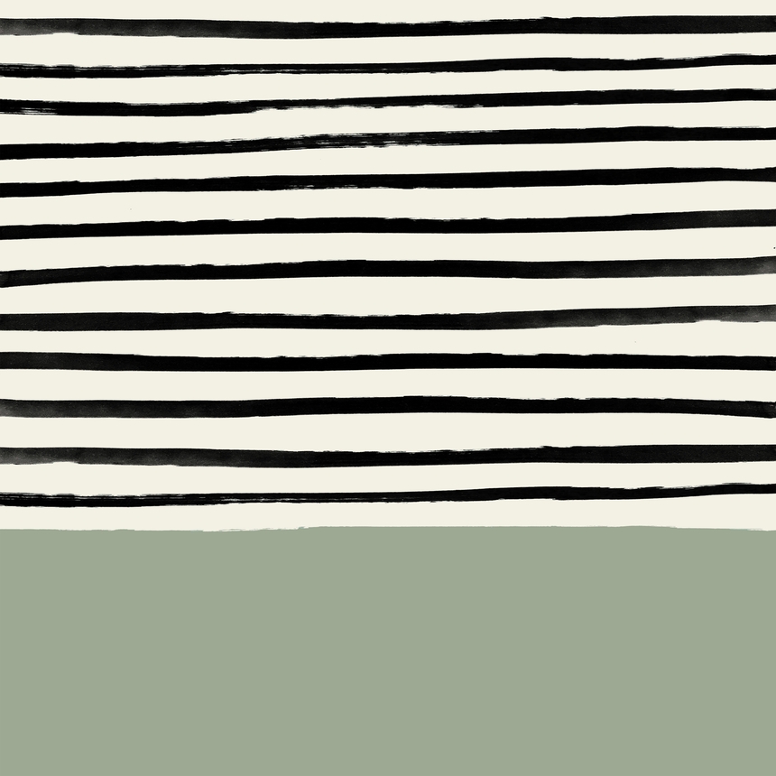 Sage Green X Stripes Framed Art Print by Leah Flores - Scoop White - MEDIUM (Gallery)-22x22 - Image 1