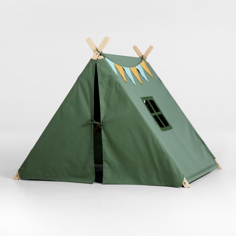 Green Collapsible Kids Canvas Play Tent - Image 5
