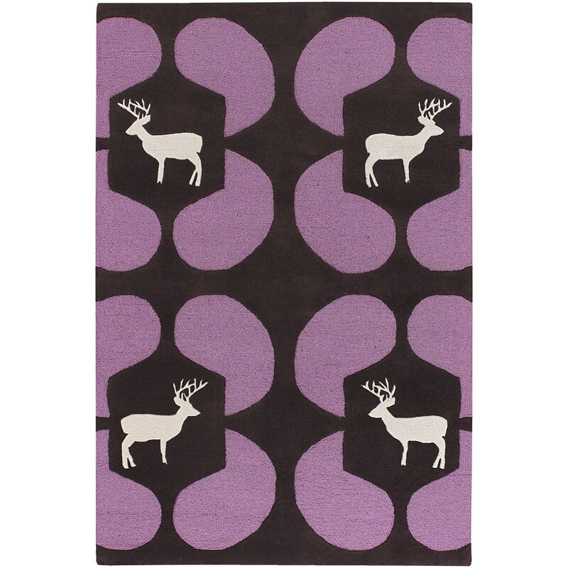  Avalisa Purple Deer Novelty Rug Rug Size: Rectangle 3'6" x 5'6" - Image 0