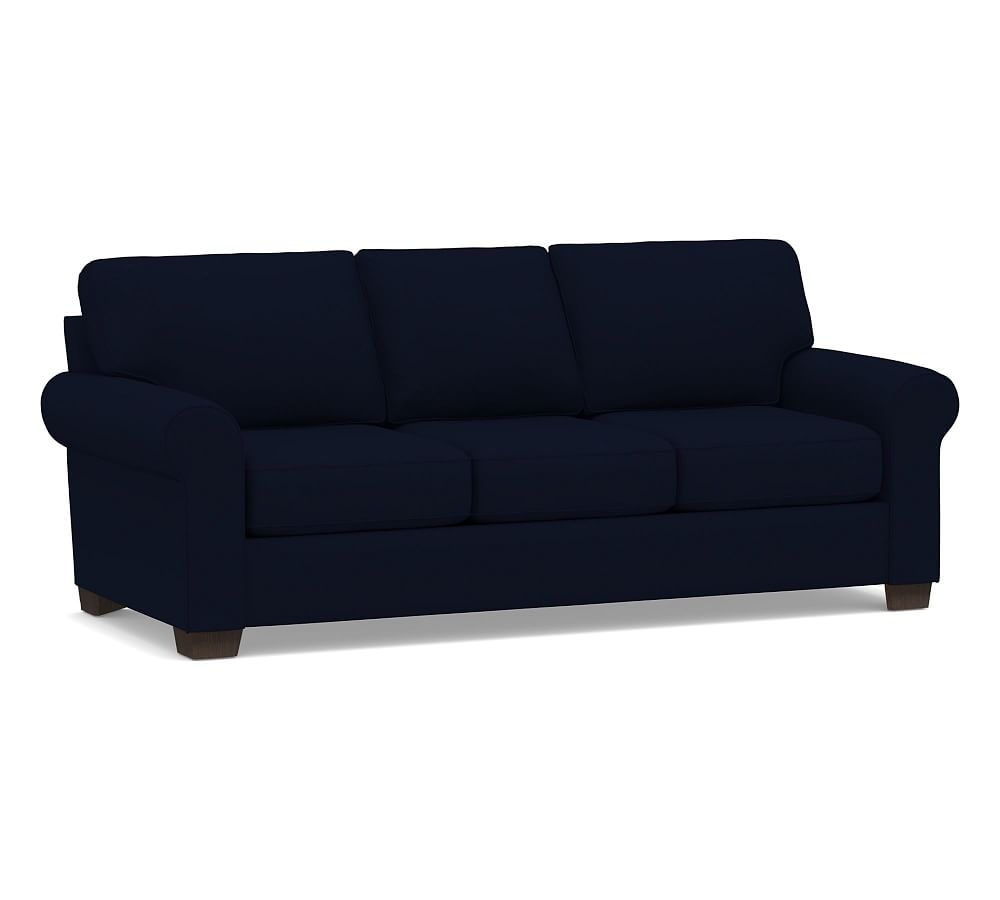 Buchanan Roll Arm Upholstered Sleeper Sofa, Polyester Wrapped Cushions, Performance Everydaylinen(TM) Navy - Image 0