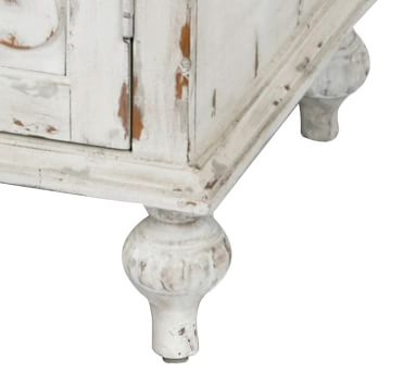 Diablo Carved Wood Storage Cabinet, White - Image 3