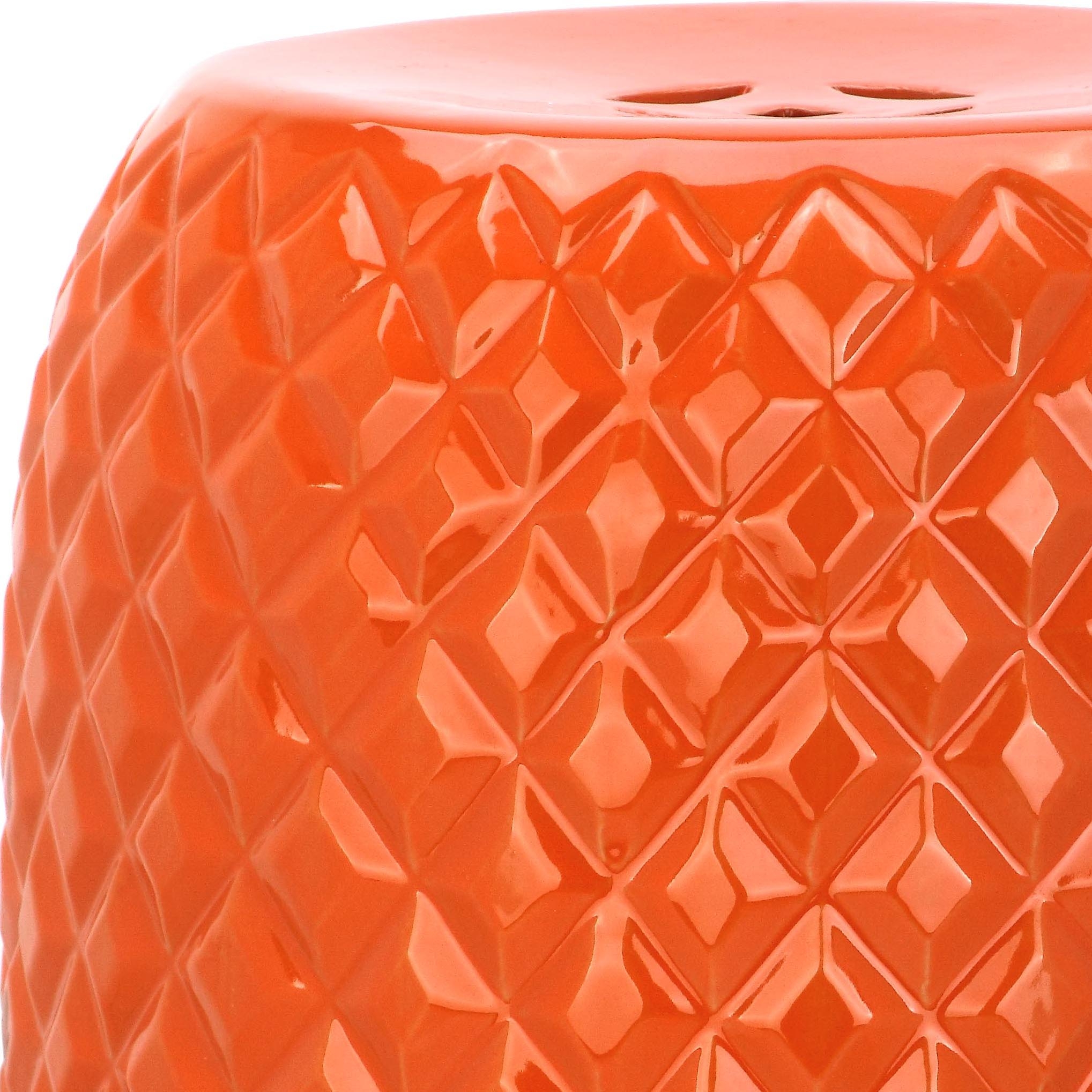 Calla Garden Stool - Orange - Safavieh - Image 1