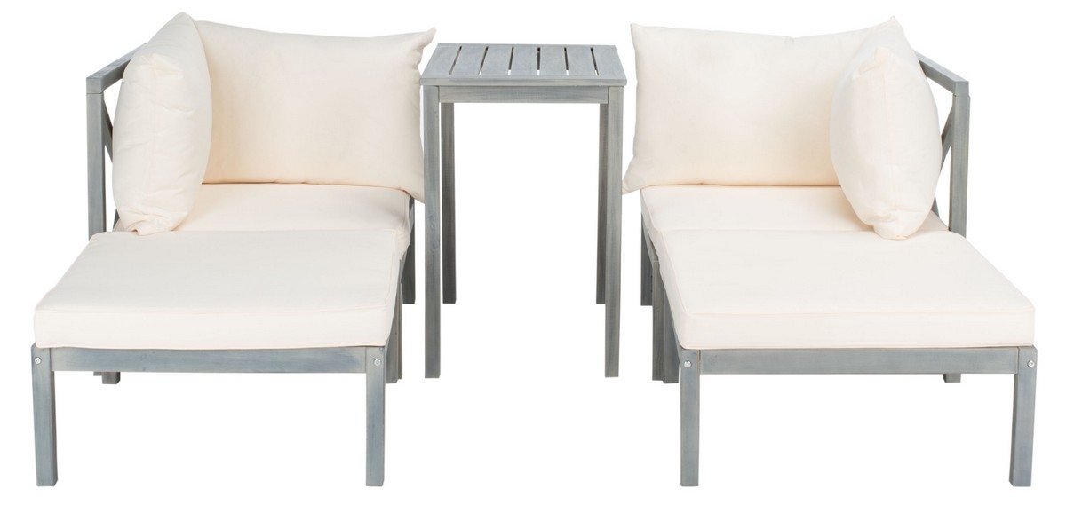 Ronson 5 Pc Sectional Set - Ash Grey/Beige - Safavieh - Image 0