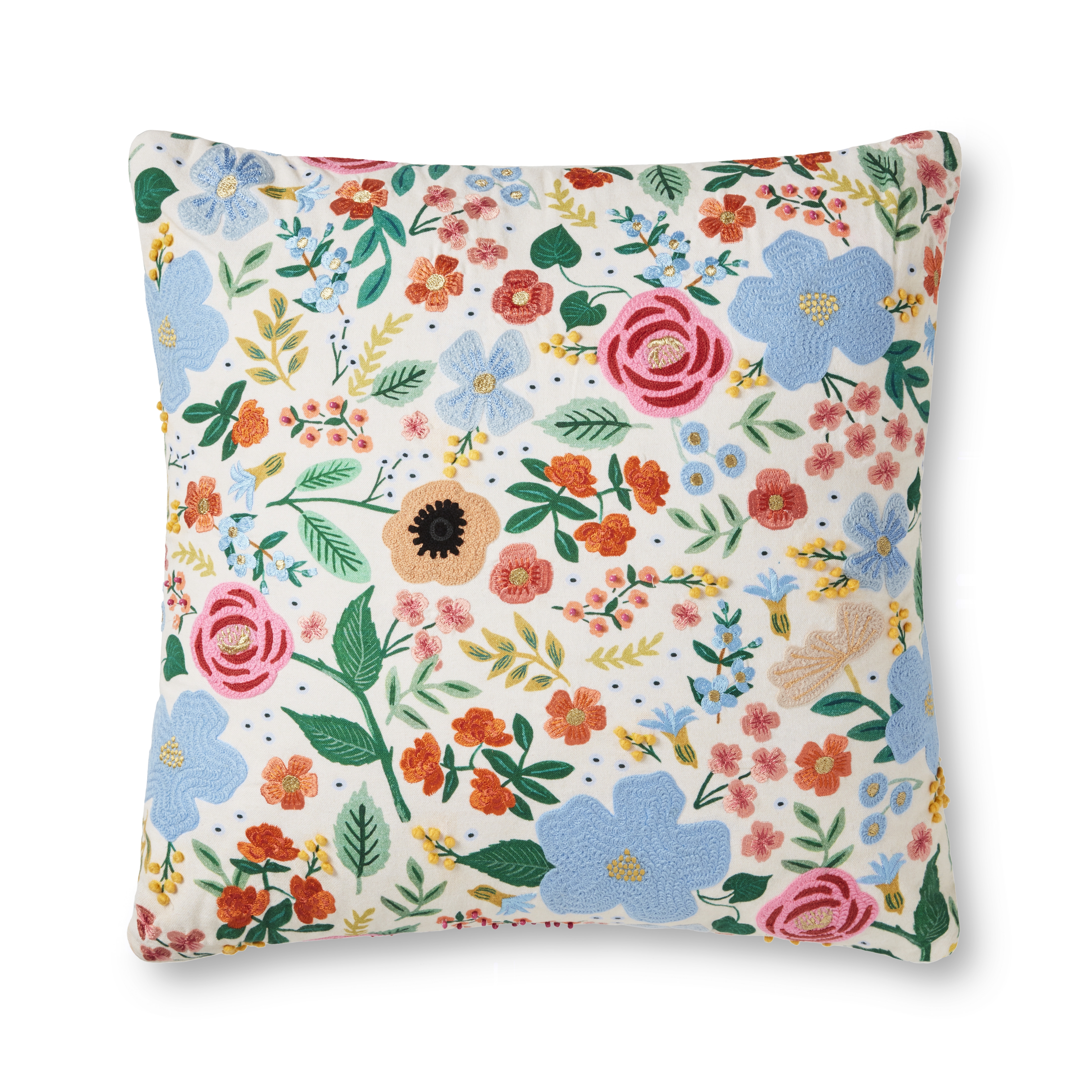 Rifle Paper Co. x Loloi Pillows P6059 Ivory / Multi 22" x 22" Cover Only - Image 0
