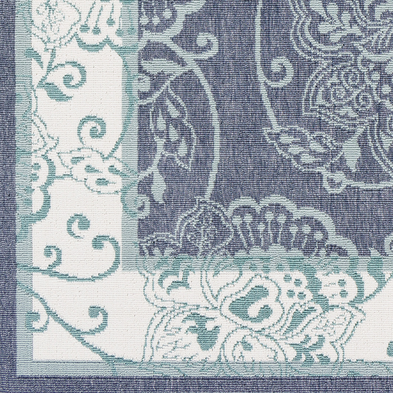 Alfresco Blue Outdoor 5'3" x 5'3" Machine Woven Rug - Image 5