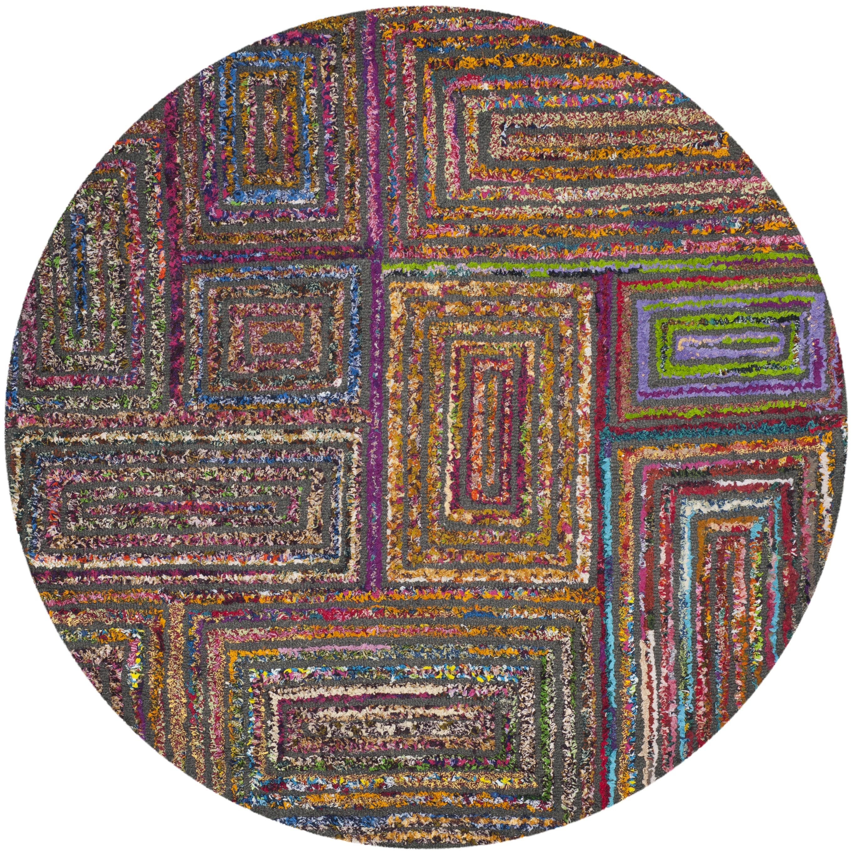 Arlo Home Hand Tufted Area Rug, NAN609A, Charcoal,  4' X 4' Round - Image 0