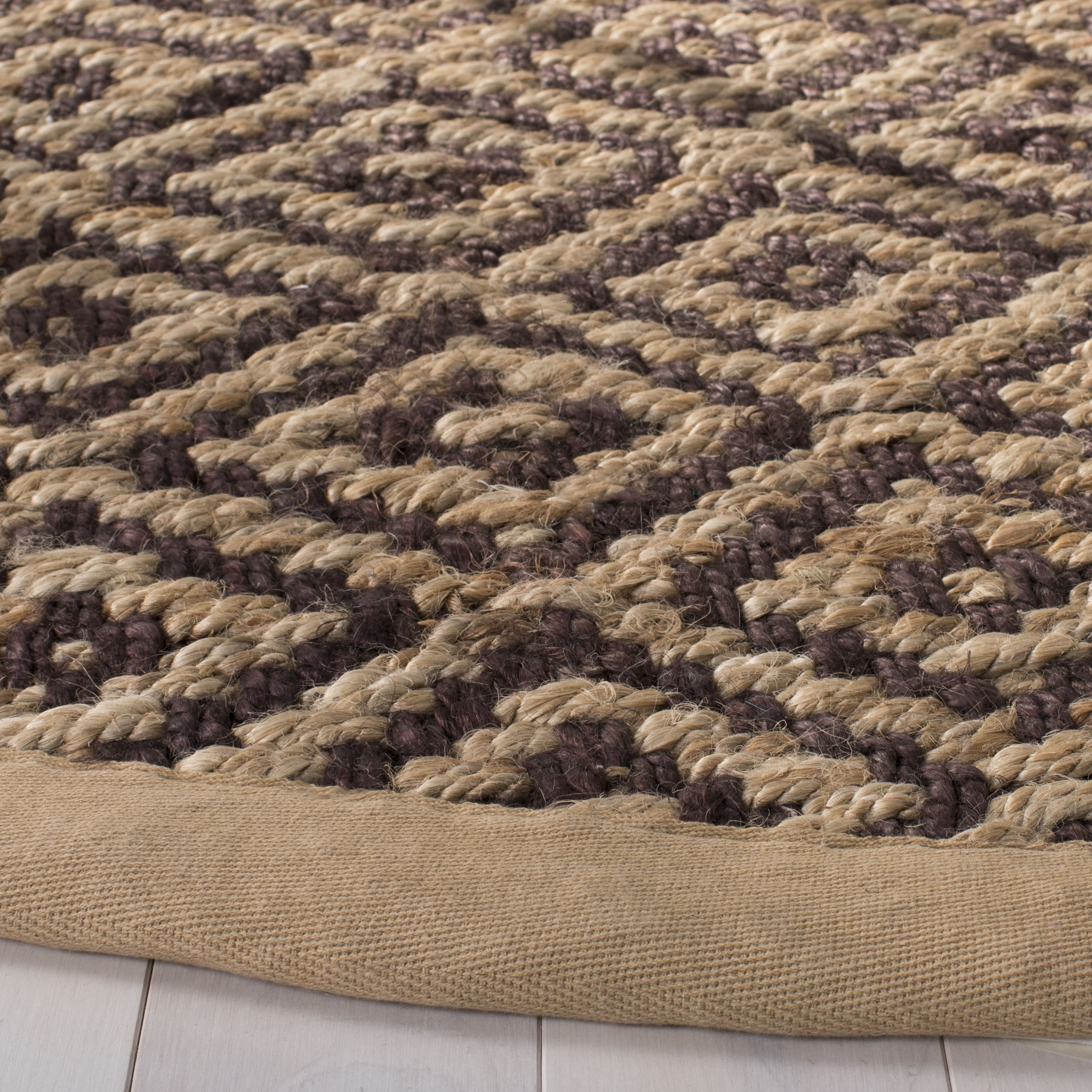 Arlo Home Hand Woven Area Rug, NF266E, Brown/Natural,  6' X 6' Round - Image 2