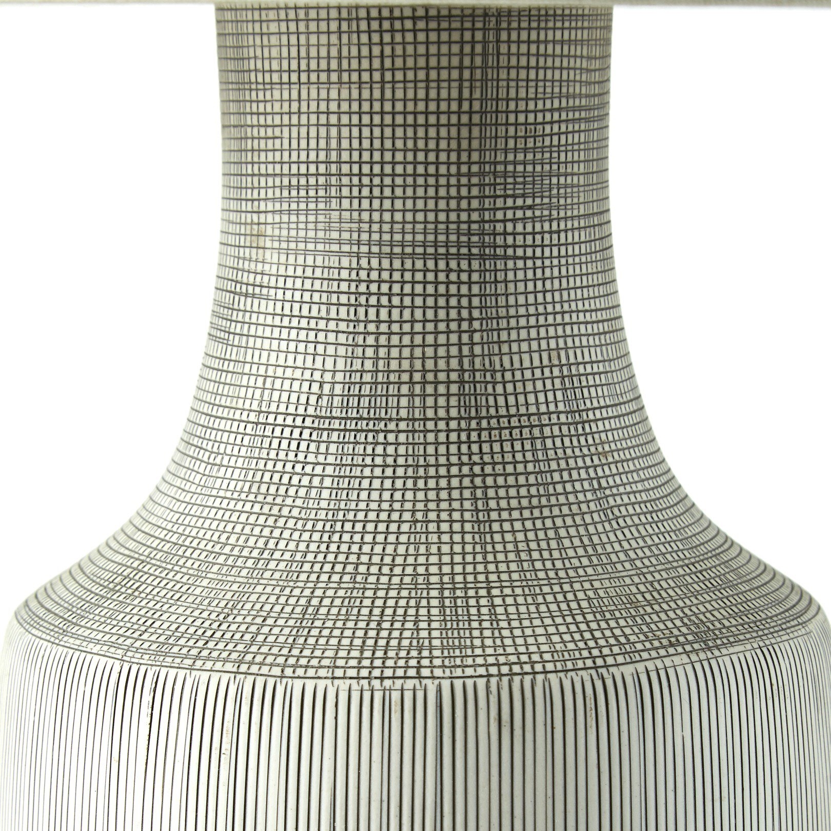 Ombak Table Lamp - Black & White Grid Porcelain Ceramic - Image 4