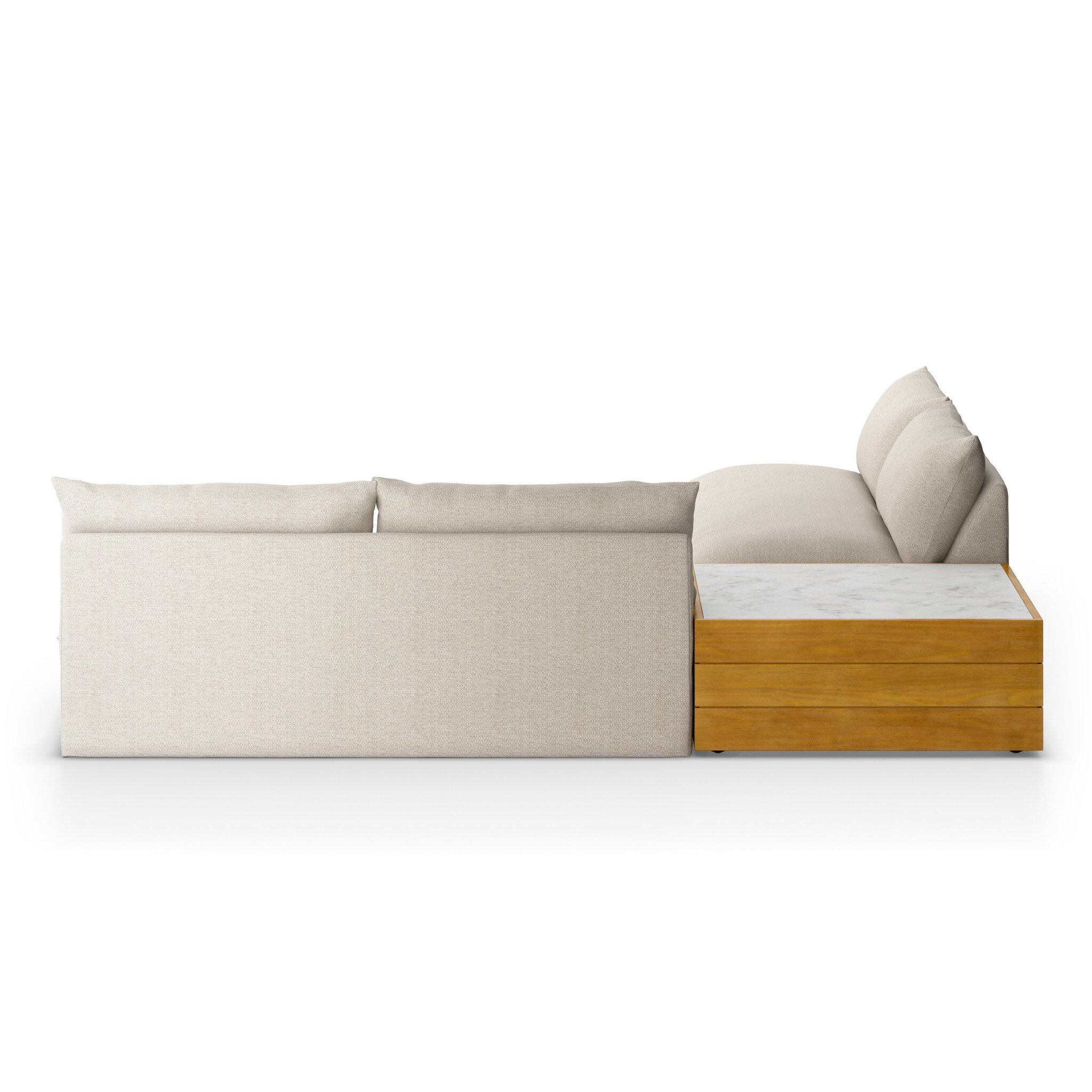 Grant Outdoor 2-Piece Sectional W/ Coffee Table - Faye Sand - Image 4