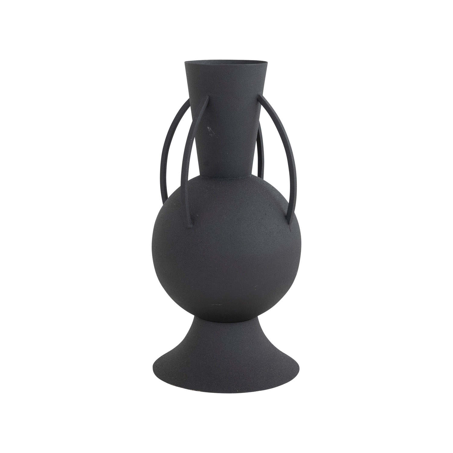 Textured Metal Vase with 4 Handles - Image 0