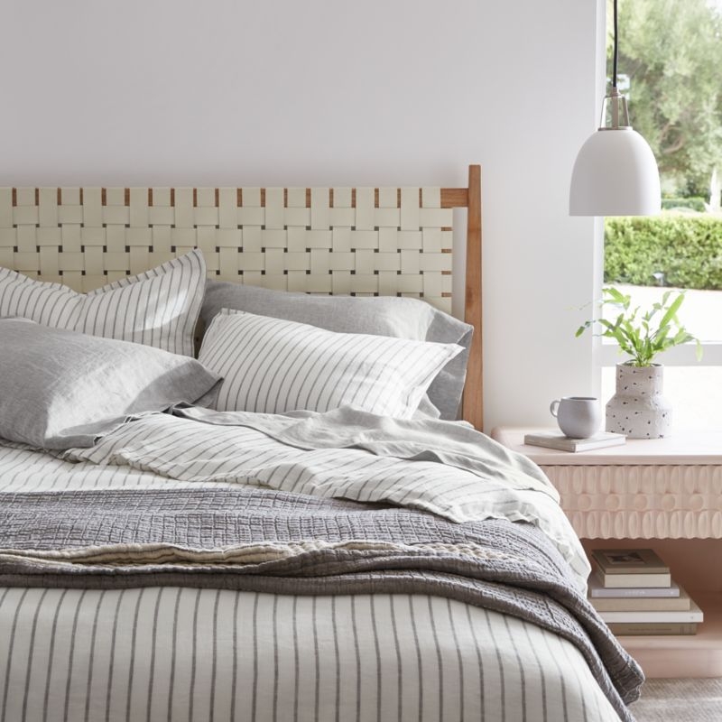 Rio White Leather and Wood King Bed - Image 3