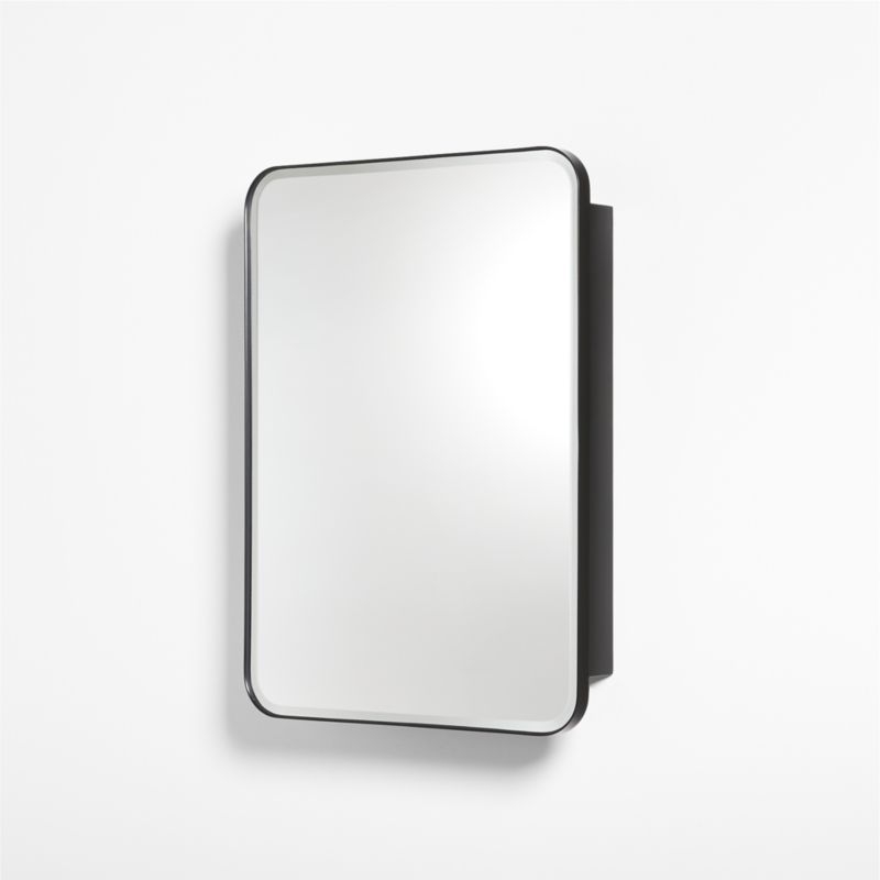 Edge Small Black Rounded Rectangle Medicine Cabinet 19.5"x27" - Image 2