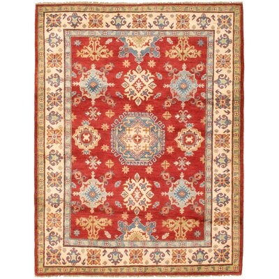 One-of-a-Kind Hypoluxo Hand-Knotted 2010s Gazni Red 5'2" x 6'10" Wool Area Rug - Image 0