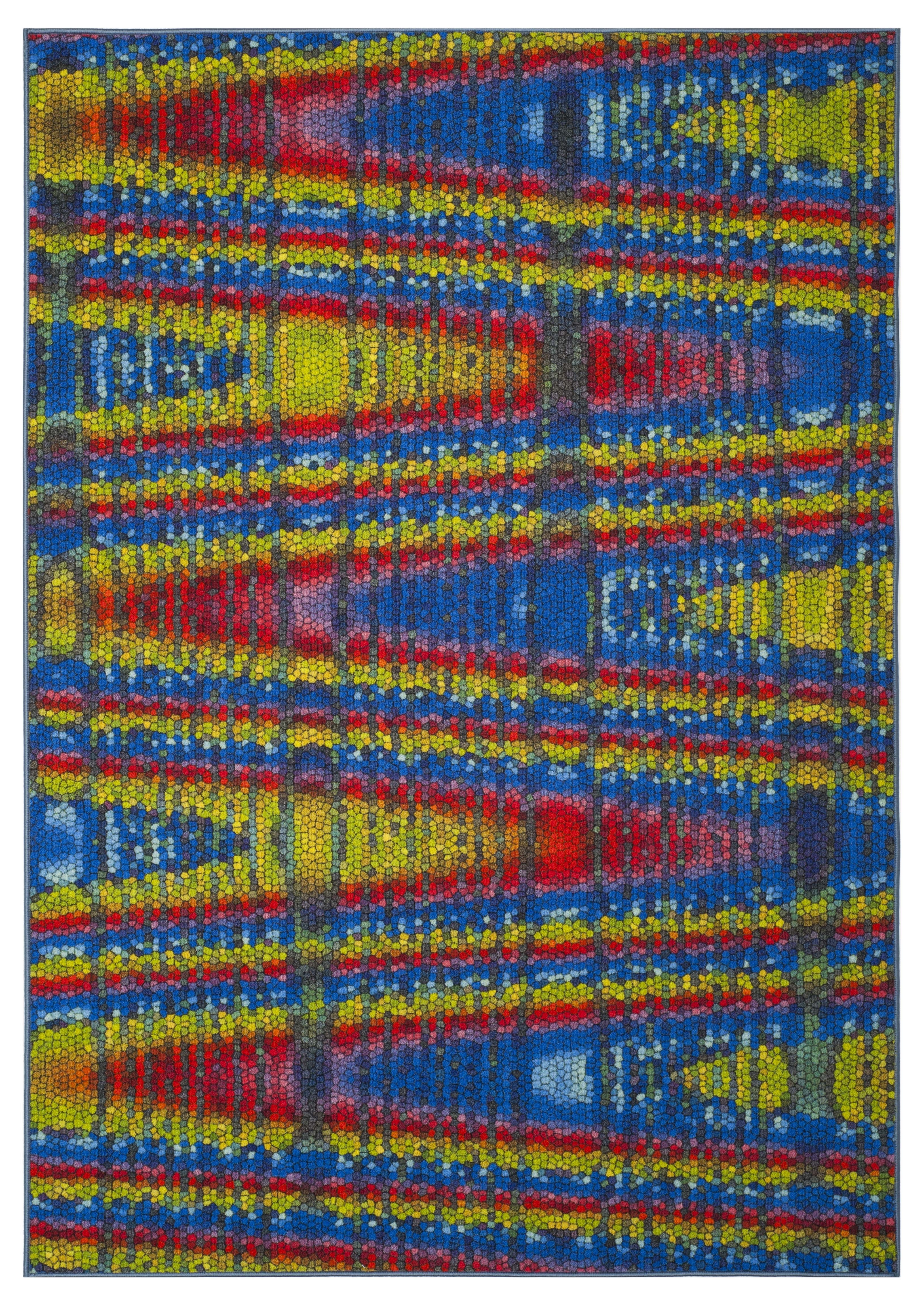 Arlo Home Woven Area Rug, AZT203C, Blue/Multi,  5' 1" X 7' 6" - Image 0