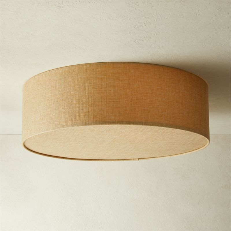 Drum Jute Flush Mount Light 19.75" - Image 1