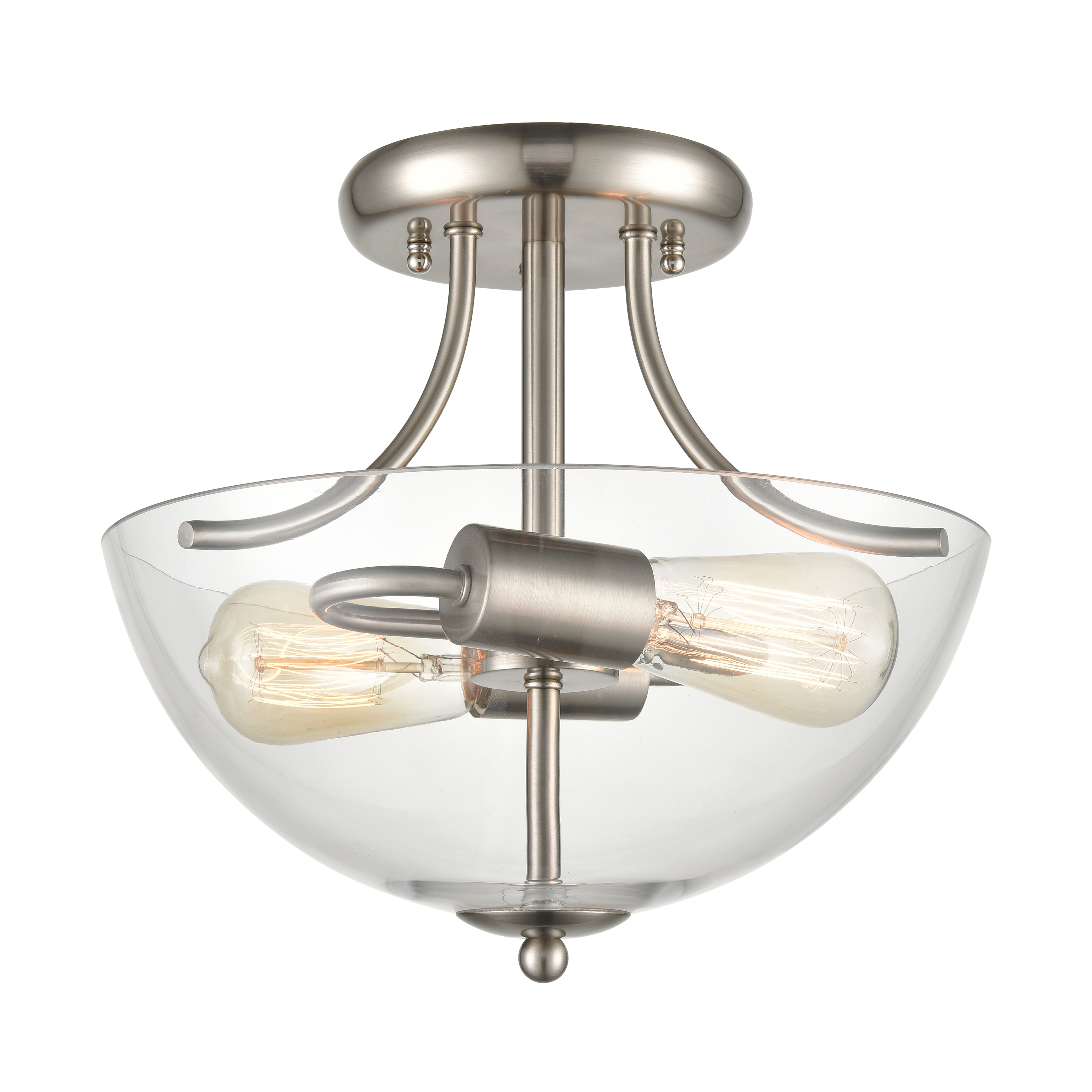 Astoria 15'' Wide 2-Light Semi Flush Mount - Brushed Nickel - Image 0
