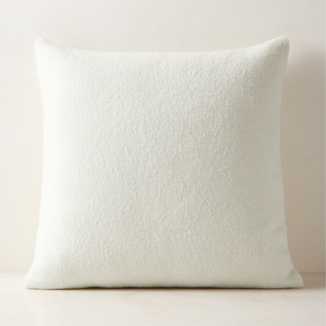 Tadeo Warm White Boiled Wool Throw Pillow Cover 23"x23" - Image 0