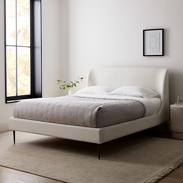Lana Upholstered Bed, Queen, Chenille Tweed, Frost Gray - Image 1