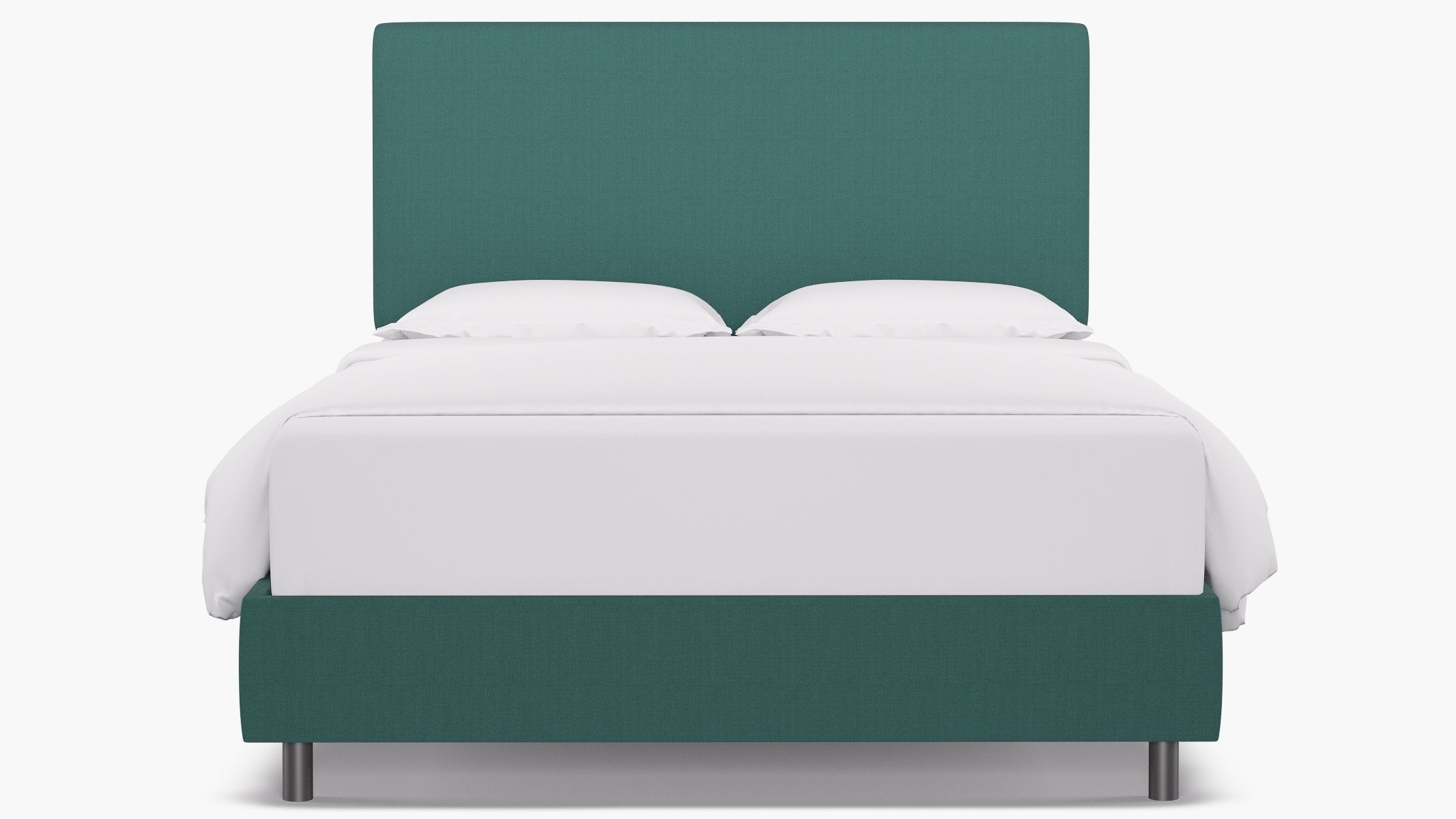 Square Back Bed | Queen | Teal Linen - Image 0