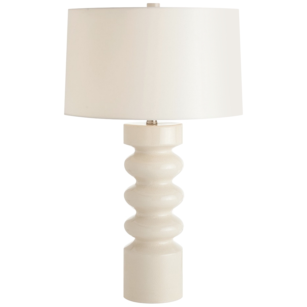 Wheaton White Crackle Porcelain Cylinder Table Lamp - Style # 3P888 - Image 0