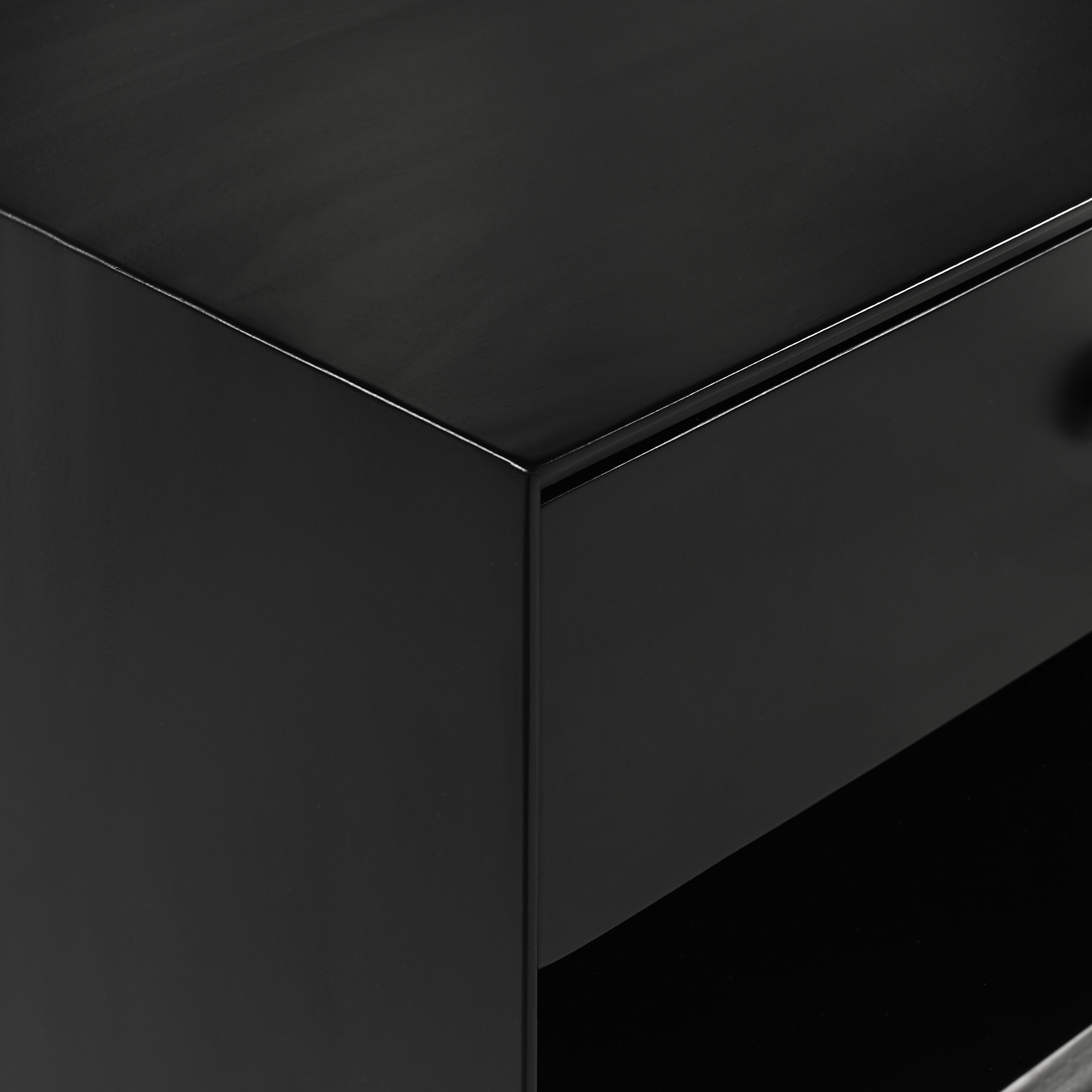Mid Century Modern 1 Drawer Nightstand - Black - Image 5