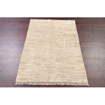 One-of-a-Kind Mervyn Hand-Knotted New Age Beige 3'3" x 4'10" Wool Area Rug - Image 0