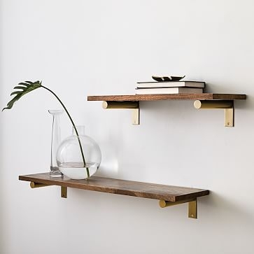 Linear Wood Shelf, Burnt Wax, Small - Image 1