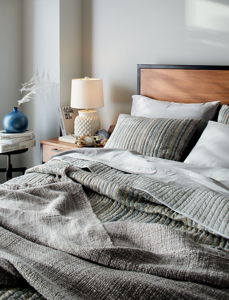 Favorite Organic Cotton Sateen Dove Grey Full Bed Sheet Set - Image 1