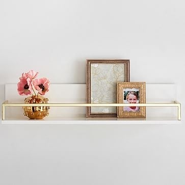 Polished Shelf, 3', White & Gold, WE Kids - Image 2