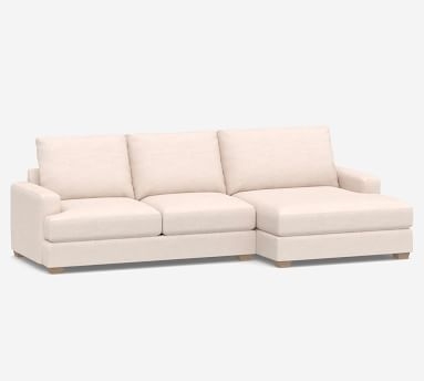 Canyon Square Arm Upholstered Right Arm Loveseat with Double Chaise SCT, Down Blend Wrapped Cushions, Performance Heathered Basketweave Alabaster White - Image 5
